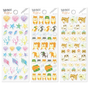 washi stickers |transparent|Cat|Shiba Inu|Sea Shell|Funny girls|Fresh Vegetable|cartoon|masking tape |scrapbook |decoration|