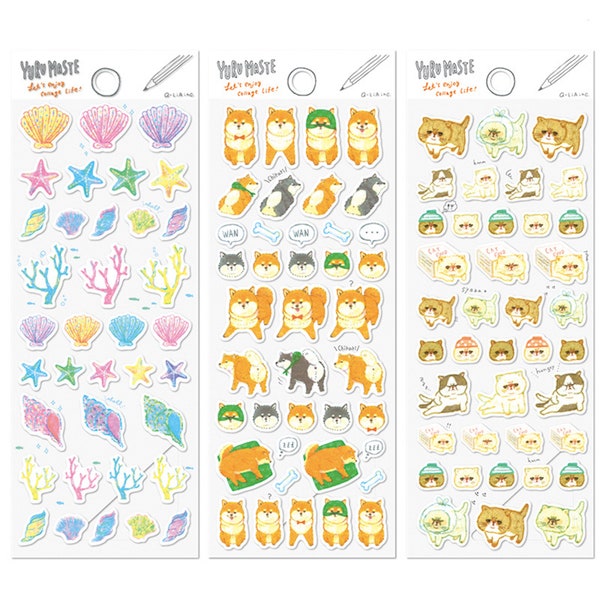 washi stickers |transparent|Cat|Shiba Inu|Sea Shell|Funny girls|Fresh Vegetable|cartoon|masking tape |scrapbook |decoration|