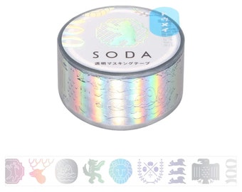 König Jim| SODA | 20mm| Wappen| holographisch | Blattgold| Goldfolie| klares Klebeband | Transparent| Masking Tape