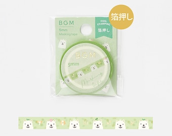 BGM Washi Tape life series |alpaca |5mm |gold leaf |gold foil| Washi Tape |masking tape |Washi Paper