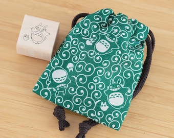 Ghibli| My Neighbour Totoro| Arabesque| wooden stamp| with Drawstring Bag