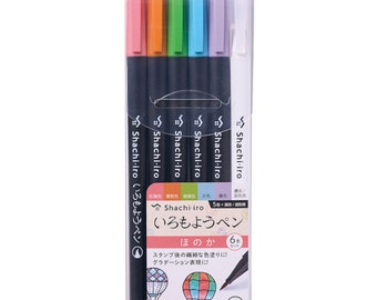 Shachihata| Shachi·iro| Pastellfarben | Honoka| Japanische traditionelle Farbe | Brush Pen| 6er Set