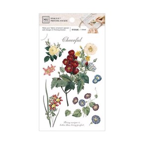 MU|Retro Blume|Druck Aufkleber|Druck-Aufkleber|Druck-Auf Aufkleber|Rub-On Aufkleber|Transfer Aufkleber|Journal|Scrapbook|Bujo