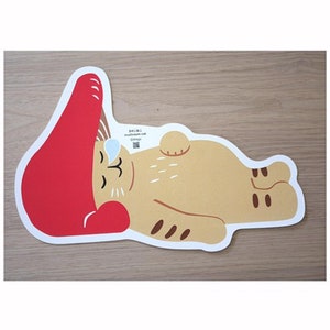 Japan|4Beinen| Pilze Katze| lass uns viel schlafen| schlafen|nickerchen| Gestanzt| großformatige Postkarte