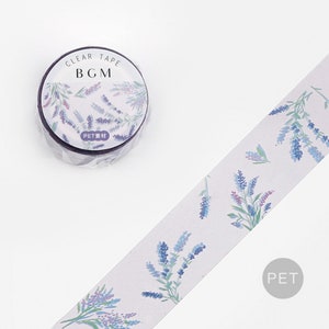BGM| Transparent | Lila Blume |  Lavendel | HAUSTIER | 20 mm Washi Tape |Masking Tape |Washi Papier |Pettape| bgm Klebeband