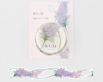 BGM |die-cut| lilac|masking tape| hand-painted watercolor| floral paper tape