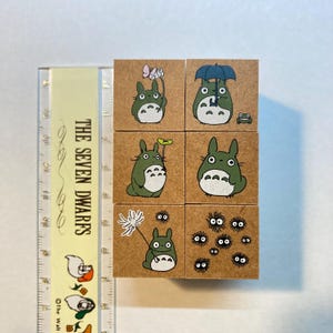 Beverly| Ghibli| 20mm| MINI Wooden Stamp| My Neighbour Totoro| Susuwatari| Lotus Leaf| Umbrella image 13