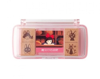 Beverly| Kiki's Delivery Service| Ghibli| 4pcs| wooden| Mini Stamp Ink Pad Set