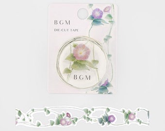 BGM |die-cut| Morning glory|masking tape| hand-painted watercolor| floral paper tape