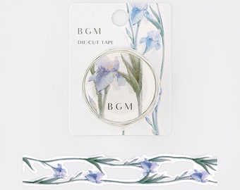 BGM |die-cut| Iris| masking tape| hand-painted watercolor| floral paper tape