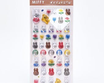 Square Miffy| Snuffy| Pote-Gem| gem-like| 3D| decorative| stickers| Brown| flower