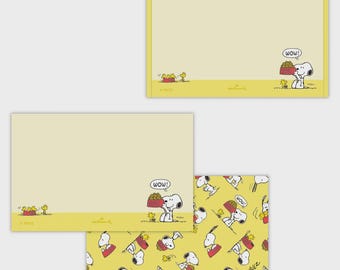 Hallmark| Peanuts| Snoopy| Happiness is Red| DISH| 4-Piece Set| Name card size| Mini Message Card Set