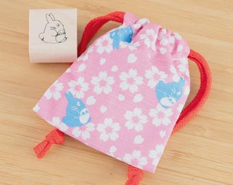 Ghibli| My Neighbour Totoro| Sakura| wooden stamp| with Drawstring Bag