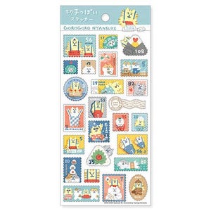 Mindwave /GOROGORO NYANSUKE/ tipo sello/ gato perezoso/ pegatinas/ sellos/ decoración/ neko