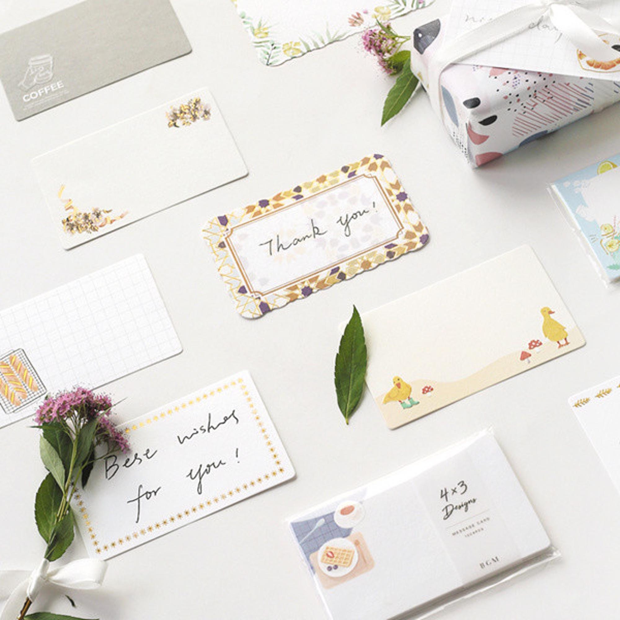Mini Message Card Bgm|daily Life| Mini Message Card |emboss - Etsy
