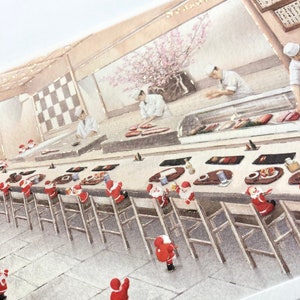 Groeten van Life Inc.| Sushi| Kerstkaart| bladgoud| reliëf| gevouwen| met envelop