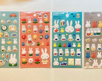square| Miffy| marshmallow| puffy| sticker| 3D