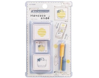 KUTSUWA| stripes circle| cat tote bag| Hancoco Slide| Layer Stamp| penetration stamp| stackable| seal