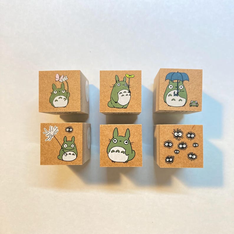 Beverly| Ghibli| 20mm| MINI Wooden Stamp| My Neighbour Totoro| Susuwatari| Lotus Leaf| Umbrella image 11