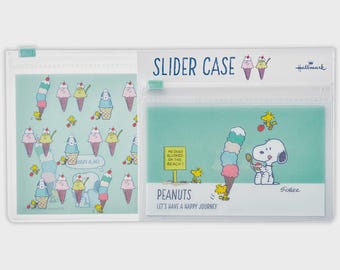 Hallmark| Peanuts| Snoopy| Slider Case| Let's have a HAPPY JOURNEY| Green Ice| Set of 2