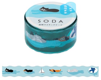 König Jim| SODA| 20mm| Schwimmen| gestanzt| durchsichtiges Band | transparent| Masking Tape
