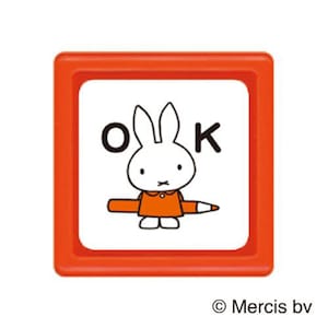 KODOMONOKAO/MIFFY/OK sosteniendo un lápiz/tinta naranja/sello/sello/Japón
