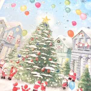 Groeten van Life Inc.| Ballon| Kerstkaart| bladgoud| reliëf| gevouwen| met envelop