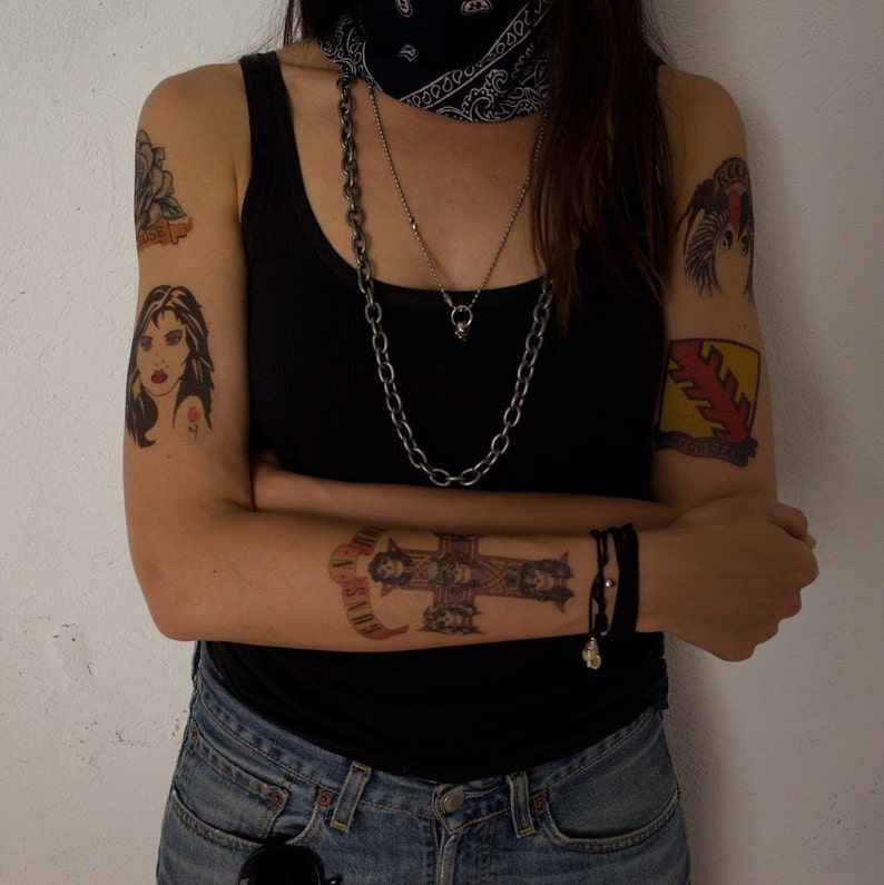Axl Rose Temporary Tattoos Set for Cosplayers Guns | Etsy