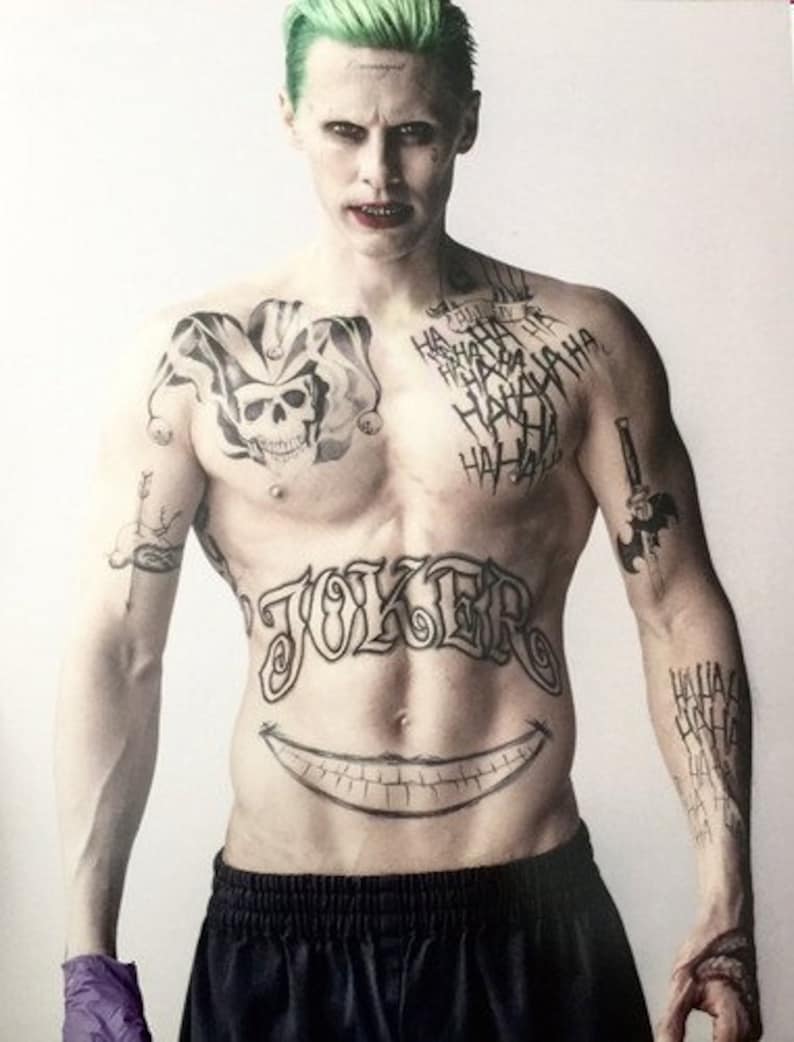 Joker Temporary Tattoos Set Suicide Squad for Cosplayers image 1