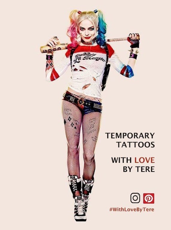 extase Wiskunde Meedogenloos Harley Quinn Temporary Tattoos Suicide Squad Costume Halloween - Etsy  Denmark