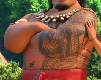 マウイ島モアナのタトゥーのデザイン。 DIYコスチューム。デジタル