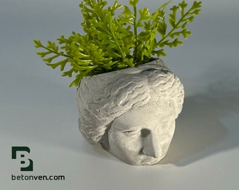 ARTEMIS FACE PLANTER  - Artemis Head Planter - Head Planter - Sculpture Planter - Greek Goddess - Home Decoration - Home Decor