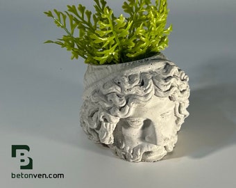 ZEUS FACE PLANTER  - Zeus Head Planter - Head Planter - Sculpture Planter - King of Gods - Home Decoration - Home Decor