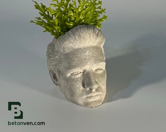 Elvis Presley - concrete planter - elvisfan gift - Rock Music - Succulent Planter - Dj Gift - Air plant - Music Gift