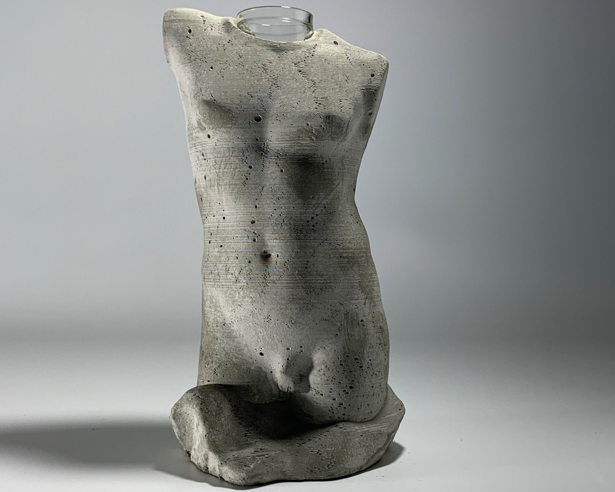 6.5 Hermaphroditus Concrete and Glass Flower Vase 16.5 cm Queer