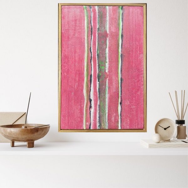 Candy Crush | encaustic wax | hot pink | incised | textured | Karen Canning artist |