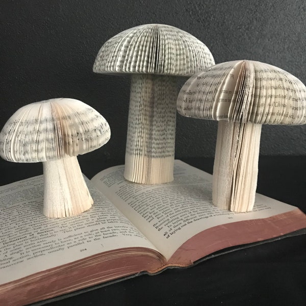 Recycled Book, Mushroom  Art, Paper Sculptures, Book art, Anniversary gift,  Sustainable art, Book lover, Teacher gift, Secret Santa, Xmas