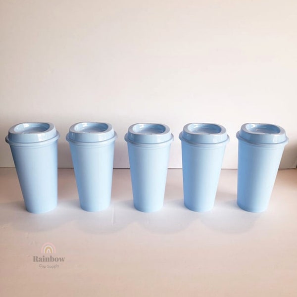 Blue Reusable Hot Coffee Travel Cup 16oz.