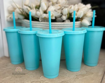 Starbucks Summer Blue Floral 24oz 9" Cold Cup Soft Touch Tumbler Straw U233  - Etsy