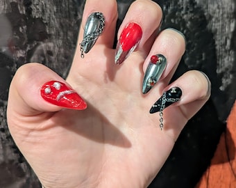 DominATE Press On Nails - Manicure Reutilizável - Unhas Press On K-Pop - Nail Art - Stray Kids - SKZ
