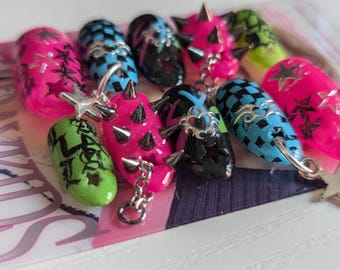 Rock Star Press On Nails-Manicure reutilizável-K-Pop Press On Nails-Nail Art-Stray Kids-SKZ