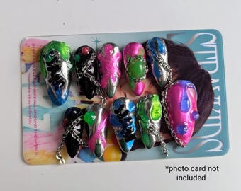 JJAM Press On Nails-Manicure reutilizável-K-Pop Press On Nails-Nail Art-Stray Kids-SKZ