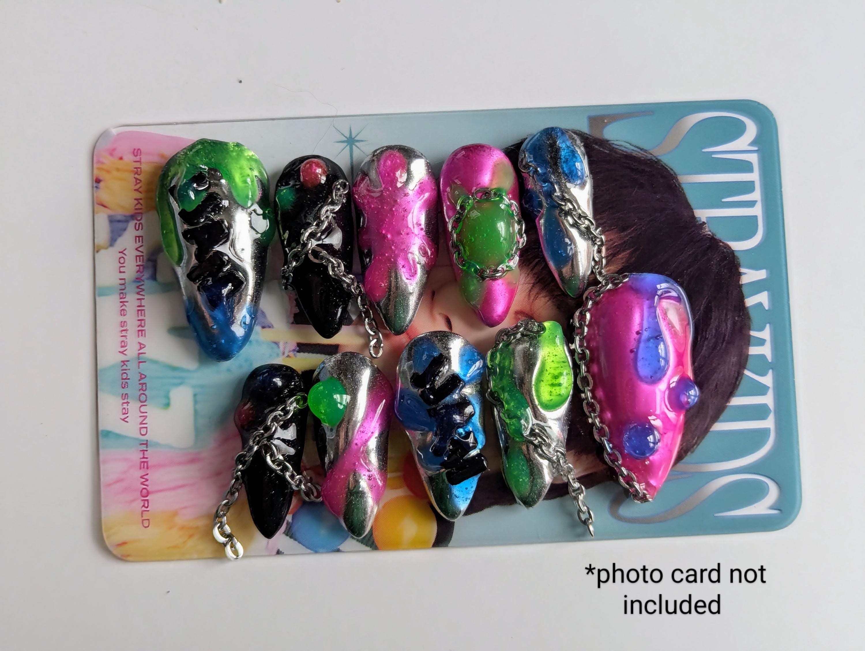 JJAM Press on Nails: K-pop Stray Kids Stiletto Nail Art - Etsy