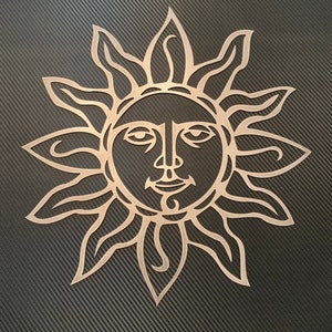 SUN with FACE  Plasma Cut Garden, Fence. Yarn, House, Flowers