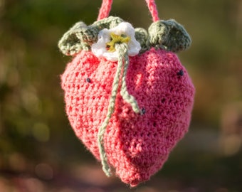 Handmade Crochet Strawberry Purse