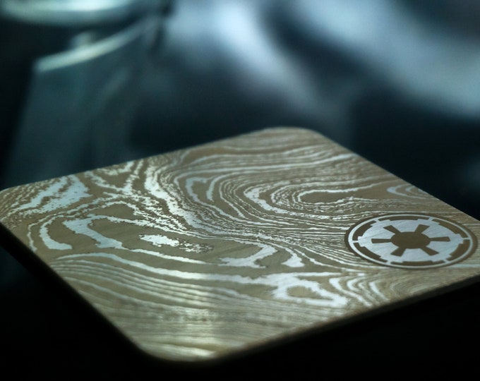 Beskar Steel Coaster Stainless Steel Damascus Steel Pattern Etsy