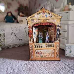 1.12th scale dolls house miniature punch and judy theatre