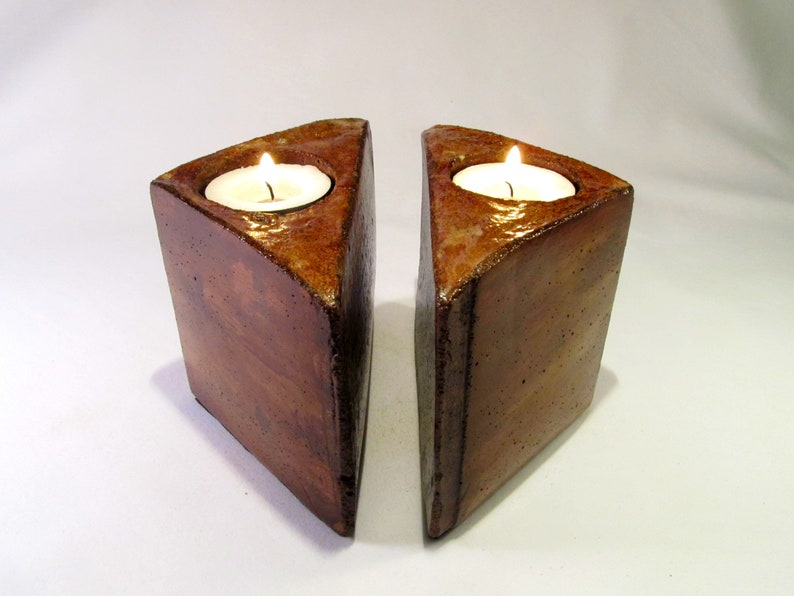 Triangle Set of 2 CANDLE HOLDERS for tea lights Custom Etsy