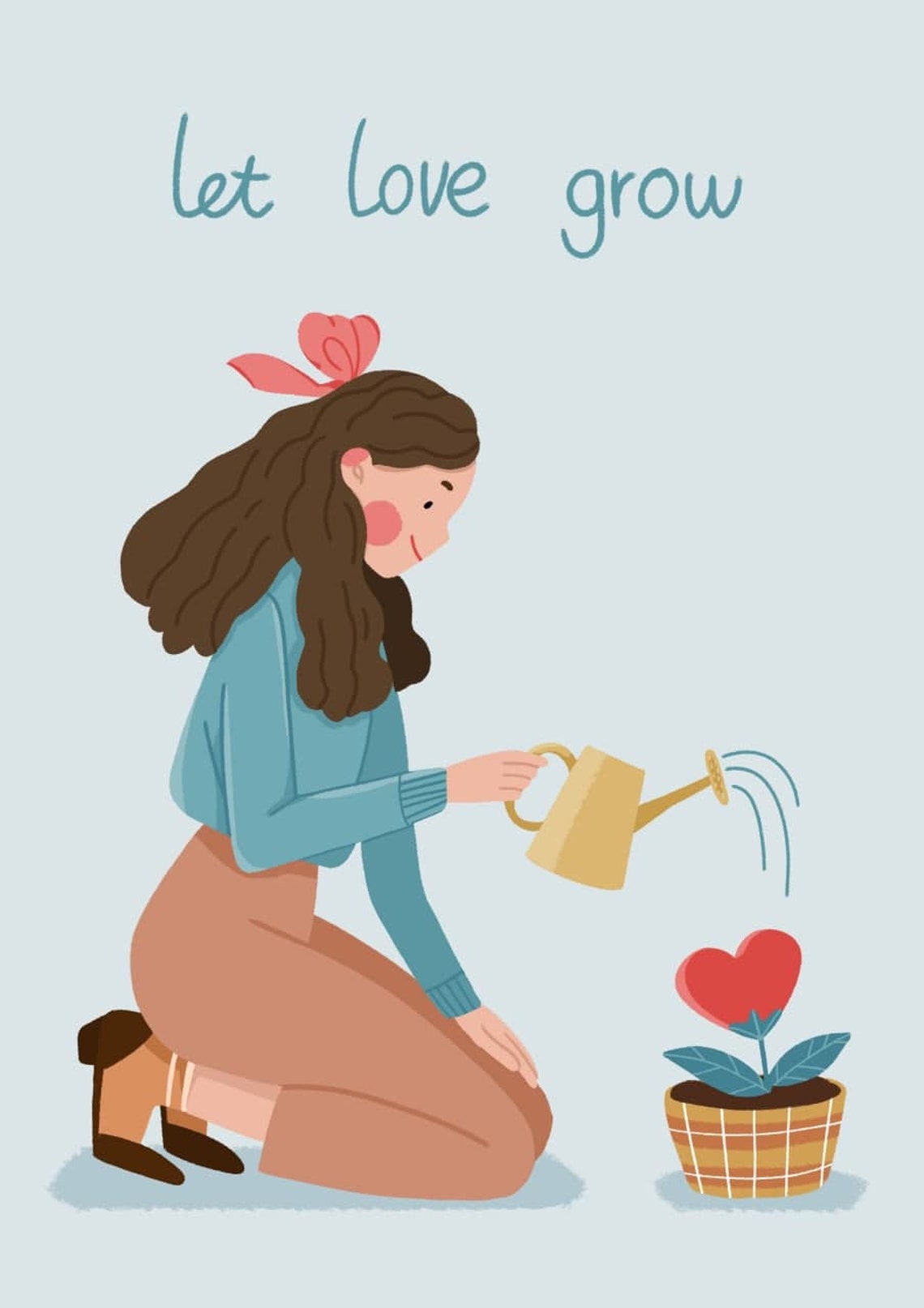 Lassen Sie Liebe wachsen Karte Postkarte Grußkarte Etsy
