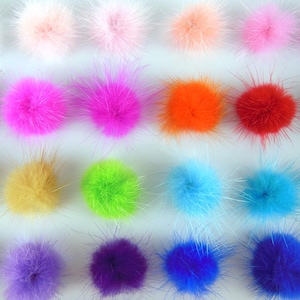 5 pezzi Pompon di pelliccia di visone, pallina di pelliccia Pompon da 25 mm, 30 mm, 40 mm per portachiavi ad anello, cappelli, pompon soffici, fai da te, artigianato, accessori, materiale